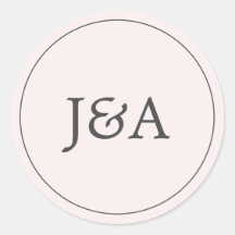 Eenvoudige Elegante Monogram Blush Roze Envelop Se