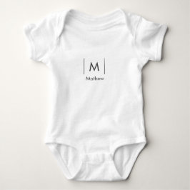 Eenvoudige elegante monogram bruidsjonker man lijn romper