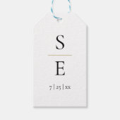 Eenvoudige Elegante Monogram Bruiloft Cadeaulabel (Voorkant)