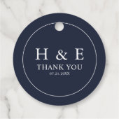 Eenvoudige Elegante Monogram Bruiloft Dank u Bedankjes Labels (Achterkant)