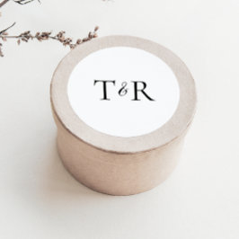 Eenvoudige elegante monogram envelop ronde sticker