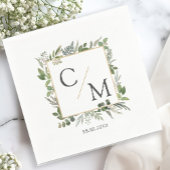 Eenvoudige elegante monogram eucalyptus servet