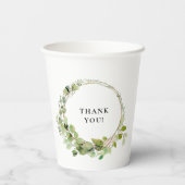 Eenvoudige, elegante, monogram eucalyptus weddi St Papieren Bekers (Achterkant)