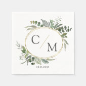 Eenvoudige elegante monogram eucalyptusluiers servet (Voorkant)