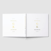 Eenvoudige Elegante Monogram Gepersonaliseerde Bru Gastenboek (Volledig)