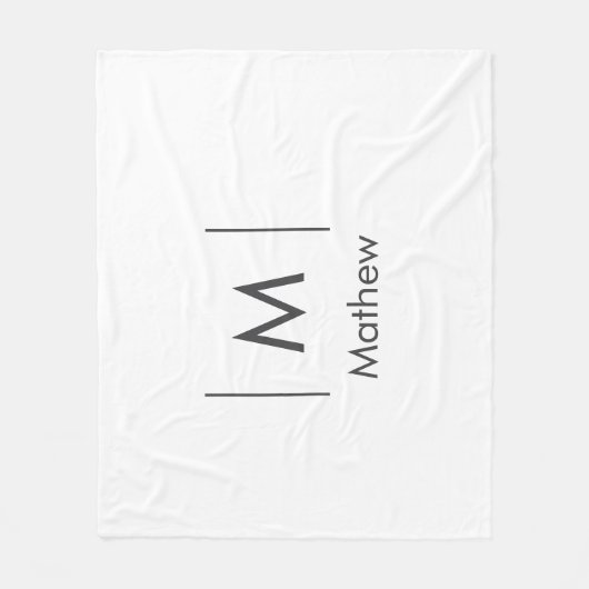 Eenvoudige elegante monogram groomsman man lijnen fleece deken (Voorkant)