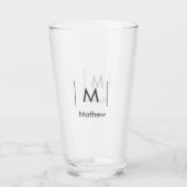 Eenvoudige elegante monogram groomsman man lijnen  glas (Achterkant)