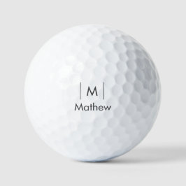 Eenvoudige elegante monogram groomsman man lijnen golfballen