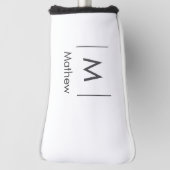 Eenvoudige elegante monogram groomsman man lijnen  golfheadcover (Draai 90)