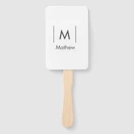 Eenvoudige elegante monogram groomsman man lijnen handwaaier