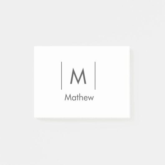 Eenvoudige elegante monogram groomsman man lijnen  post-it® notes (Voorkant)