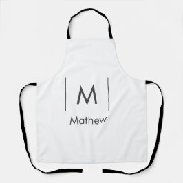 Eenvoudige elegante monogram groomsman man lijnen  schort