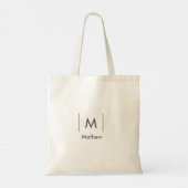 Eenvoudige elegante monogram groomsman man lijnen  tote bag (Achterkant)