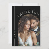 Eenvoudige Elegante Monogram Huwelijksfoto Bedankt (Voorkant)