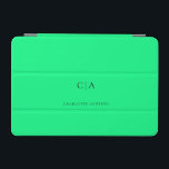 Eenvoudige, elegante monogram iPad mini cover<br><div class="desc">Moderne,  eenvoudige,  elegante monogram,  neongroen. Bewerk je product over een paar minuten. U kunt het lettertype/de grootte/kleur en de positie wijzigen met "verder personaliseren".</div>