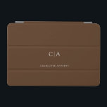 Eenvoudige, elegante monogram iPad mini cover<br><div class="desc">Moderne,  eenvoudige,  elegante monogram,  bruin. Bewerk je product over een paar minuten. U kunt het lettertype/de grootte/kleur en de positie wijzigen met "verder personaliseren".</div>