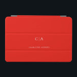 Eenvoudige, elegante monogram iPad mini cover<br><div class="desc">Moderne,  eenvoudige,  elegante monogram,  rood. Bewerk je product over een paar minuten. U kunt het lettertype/de grootte/kleur en de positie wijzigen met "verder personaliseren".</div>