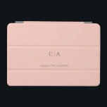 Eenvoudige, elegante monogram iPad mini cover<br><div class="desc">Moderne,  eenvoudige,  elegante monogram,  lightcoral. Bewerk je product over een paar minuten. U kunt het lettertype/de grootte/kleur en de positie wijzigen met "verder personaliseren".</div>