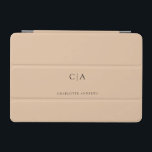 Eenvoudige, elegante monogram iPad mini cover<br><div class="desc">Moderne,  eenvoudige,  elegante monogram,  lichtbruin. Bewerk je product over een paar minuten. U kunt het lettertype/de grootte/kleur en de positie wijzigen met "verder personaliseren".</div>