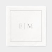 Eenvoudige Elegante Monogram Minimalistische Trouw Folie Servetten (Voorkant)