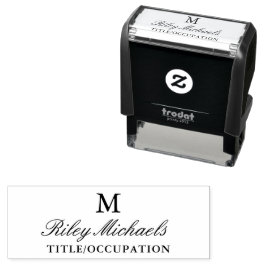 Eenvoudige Elegante Monogram Naam Titel Zelfinktende Stempel