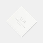Eenvoudige Elegante Monogram Paar Initialen Bruilo Servet (Hoek)