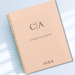 Eenvoudige, elegante monogram planner<br><div class="desc">Moderne,  eenvoudige,  elegante monogram planner,  perzik. Bewerk je product in een paar minuten. U kunt het lettertype / de grootte / kleur en de positie wijzigen met "verder personaliseren".</div>