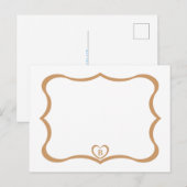 Eenvoudige Elegante Monogram Postkaart #Goud (Voorkant / Achterkant)