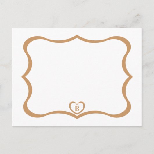 Eenvoudige Elegante Monogram Postkaart #Goud (Voorkant)