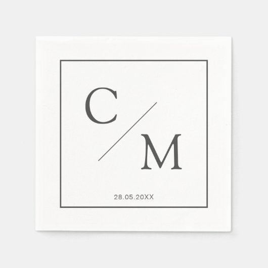 Eenvoudige elegante monogram servet (Voorkant)