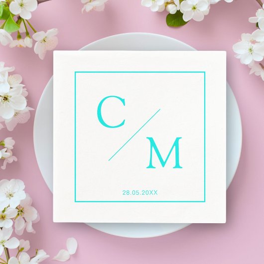 Eenvoudige elegante monogram servet