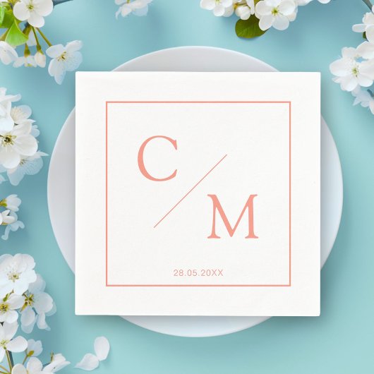 Eenvoudige elegante monogram servet