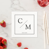 Eenvoudige elegante monogram servet (Insitu)