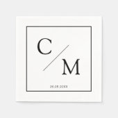 Eenvoudige elegante monogram servet (Voorkant)