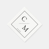Eenvoudige elegante monogram servet (Hoek)