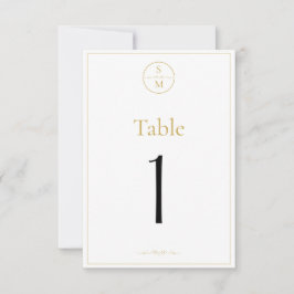 Eenvoudige Elegante Monogram Tafel Nummers voor Hu RSVP Kaartje