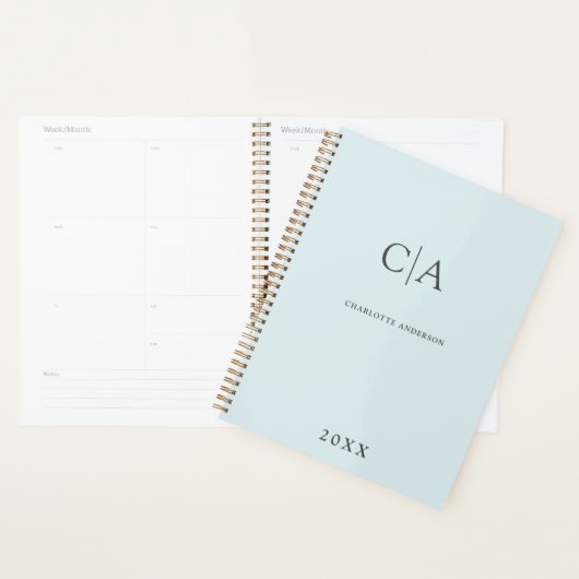 Eenvoudige, elegante monogram-uitnodiging planner (Display)