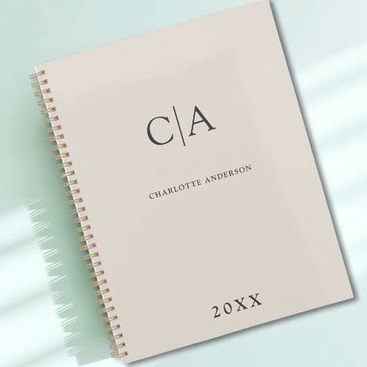 Eenvoudige, elegante monogram-uitnodigingsplanner planner