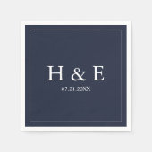 Eenvoudige Elegante Monogrammen Bruiloft Servet (Voorkant)