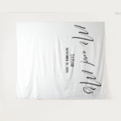 Eenvoudige Elegante Mr en Mrs Fotobackdrop Wandkleed (Voorkant (horizontaal))