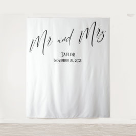 Eenvoudige Elegante Mr en Mrs Fotobackdrop Wandkleed