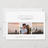 Eenvoudige elegante multi foto collage bruiloft save the date (Achterkant)
