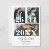 Eenvoudige Elegante Multi Photo Wedding Sla de dat Save The Date (Voorkant)