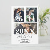 Eenvoudige Elegante Multi Photo Wedding Sla de dat Save The Date (Staand voorkant)