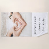 Eenvoudige Elegante Naam Huwelijksreis Handdoek (Voorkant)