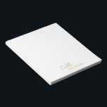 Eenvoudige elegante naam Modern Notitieblok<br><div class="desc">Modern faux Gold notitieblok met een eenvoudig en minimaal design met jouw naam in een elegant script en een hedendaagse sans serif font. Deze zijn geweldig voor persoonlijk of professioneel gebruik en zijn geweldig voor een bedrijf om als promotiemiddel weg te geven.</div>