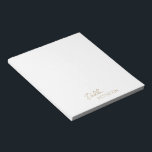 Eenvoudige elegante naam Modern Notitieblok<br><div class="desc">Modern faux Gold notitieblok met een eenvoudig en minimaal design met jouw naam in een elegant script en een hedendaagse sans serif font. Deze zijn geweldig voor persoonlijk of professioneel gebruik en zijn geweldig voor een bedrijf om als promotiemiddel weg te geven.</div>