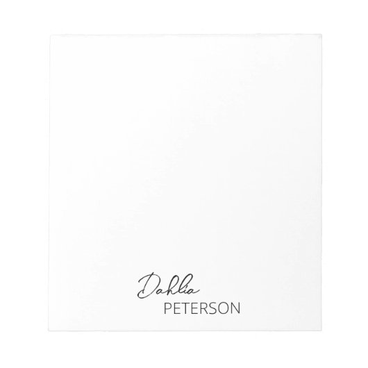 Eenvoudige elegante naam Modern Notitieblok (Voorkant)