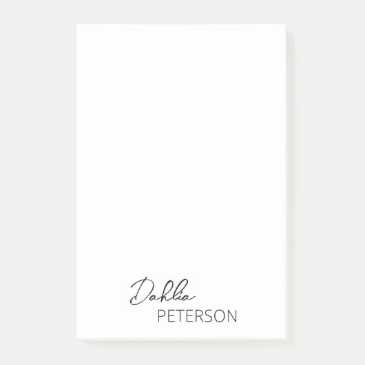Eenvoudige elegante naam Modern Post-it® Notes (Voorkant)