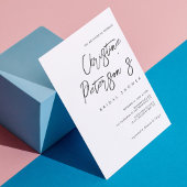 Eenvoudige Elegante Naam Script Bruidsfeest Kaart